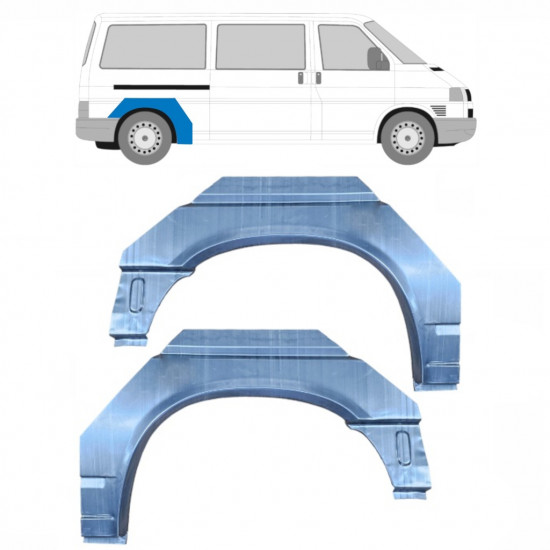 Reparatiepaneel achterspatbord voor VW Transporter T4 1990-2003 / LWB / Links + Rechts / Set 9445