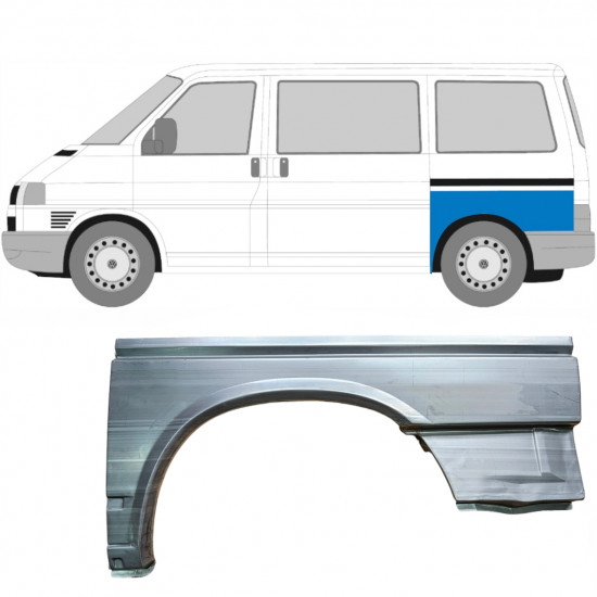 VW T4 1990-2003 KORTE WIELBASIS ACHTERSPATBORD REPARATIEPANEEL / LINKS