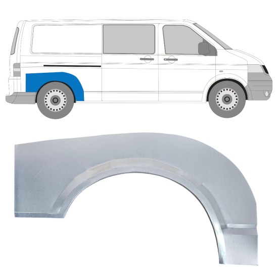 Reparatiepaneel achterspatbord voor Volkswagen Transporter T5 2003-2015 / Rechts 16370