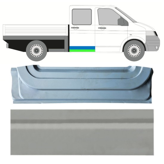 Binnen + buiten reparatiepaneel achter deur voor Volkswagen Transporter T5 2003-2015 / Rechts / Set 16876