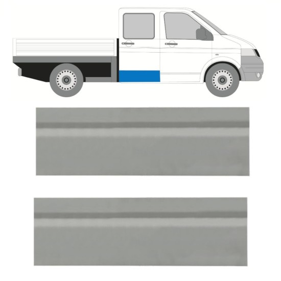 Buiten reparatiepaneel achterste deuren voor Volkswagen Transporter T5 2003-2015 / Links = Rechts (symmetrisch) / Set 10265