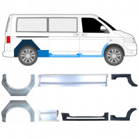 Reparatiepaneel dorpel + achterspatbord voor Volkswagen Transporter T5 2003- / LWB / Set 11536