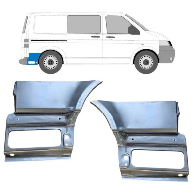 Reparatiepaneel achterste spatbord onderste deel achter wiel voor Volkswagen Transporter T5 2003-2015 / Links + Rechts / Set 16264