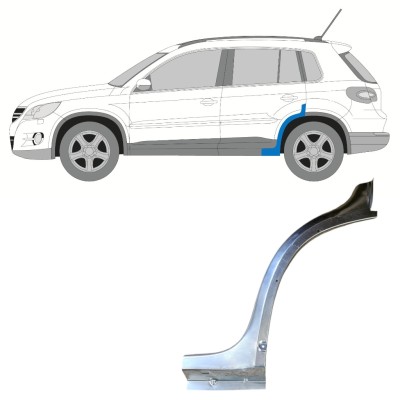 Reparatiepaneel achterste spatbord voorste deel voor Volkswagen Tiguan 2007-2016 / Links 15784