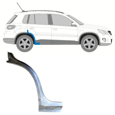 Reparatiepaneel achterste spatbord voorste deel voor Volkswagen Tiguan 2007-2016 / Rechts 15783