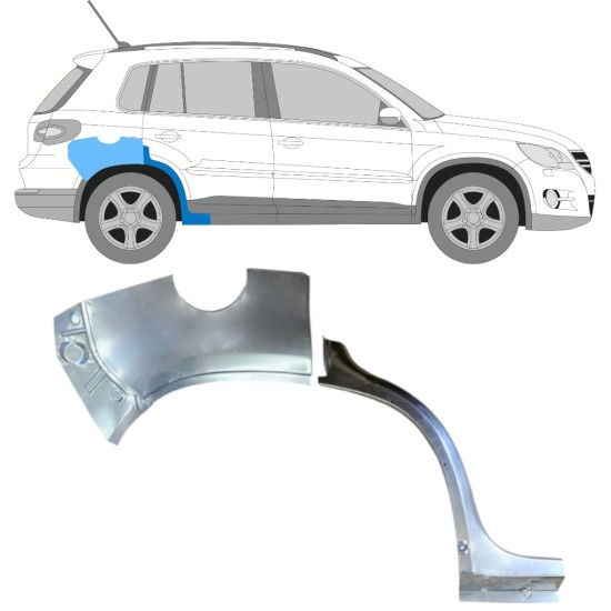 Reparatiepaneel achterspatbord voor Volkswagen Tiguan 2007-2016 / Rechts / Set 15787