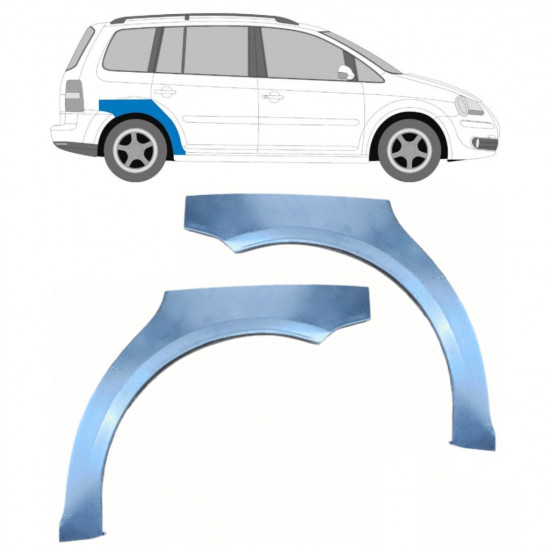 Reparatiepaneel achterspatbord voor VW Touran 2003-2015 / Links + Rechts / Set 9202