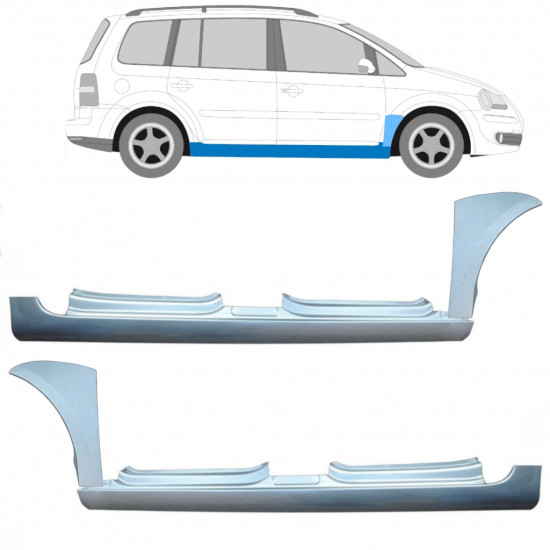 Reparatiepaneel dorpel + voorste spatbord voor VW Touran 2003-2010 11166