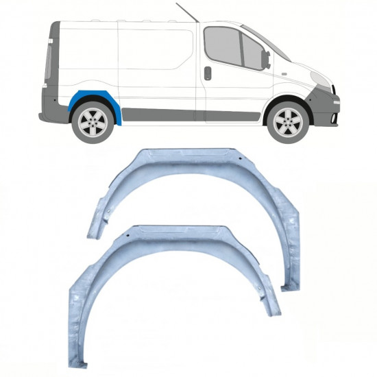 Binnenste reparatiepaneel achter wielkast voor Opel Vivaro Renault Trafic 2001- / Links + Rechts / Set 10118