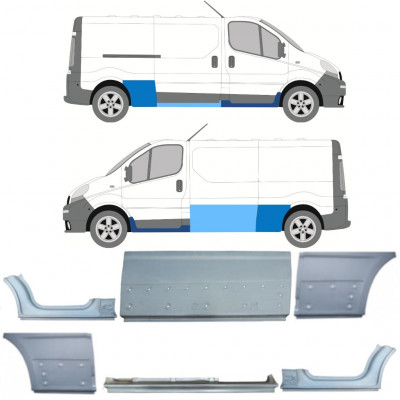 RENAULT TRAFIC OPEL VIVARO 2001-2014 GEMIDDELDE WIELBASIS REPARATIE PANEEL / SET / LINKS + RECHTS