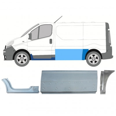 RENAULT TRAFIC OPEL VIVARO 2001-2014 KORTE WIELBASIS REPARATIE PANEEL / SET / LINKS