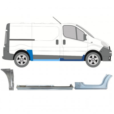 RENAULT TRAFIC OPEL VIVARO 2001-2014 KORTE WIELBASIS REPARATIE PANEEL / SET / RECHTS