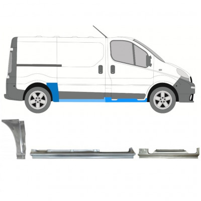 RENAULT TRAFIC OPEL VIVARO 2001-2014 KORTE WIELBASIS REPARATIE PANEEL / SET / RECHTS