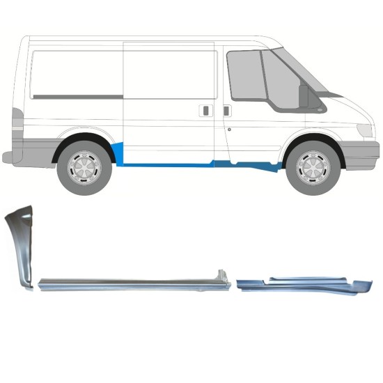 Reparatiepaneel set voor Ford Transit 2000-2013 / Rechts / 15019