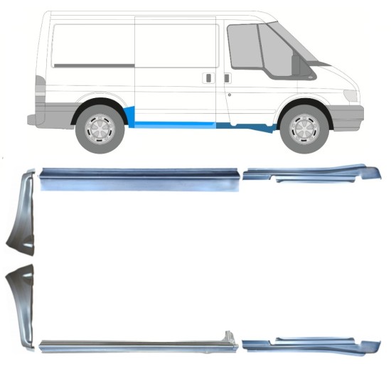Reparatiepaneel set voor Ford Transit 2000-2013 / Links + Rechts / 15021