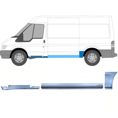 FORD TRANSIT 2000-2013 LANGE WIELBASIS REPARATIE PANEEL / SET / LINKS