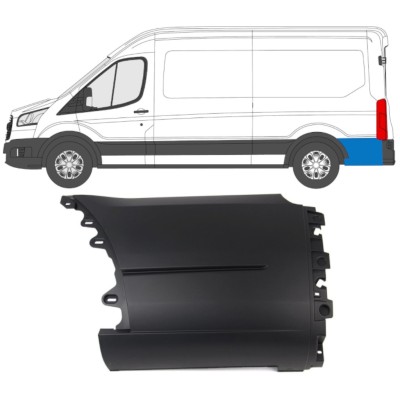 Zijlijst sierlijst achterste spatbord achter wiel voor Ford Transit 2014- / Links 14671