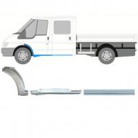 Reparatiepaneel dorpel + voorste spatbord voor Ford Transit 2000-2013 / Links / Dubbele cabine / Set 9924