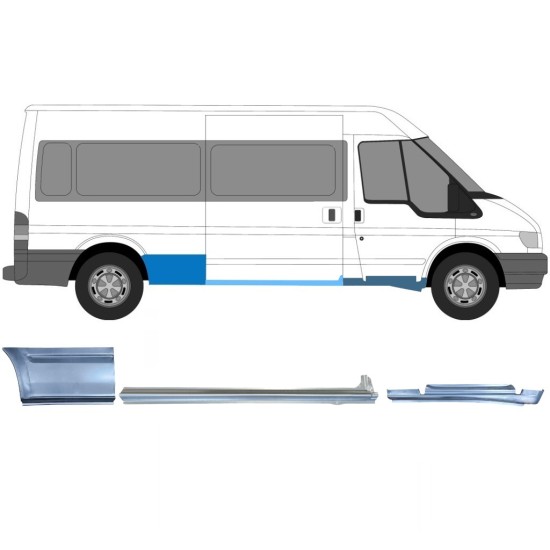 Reparatiepaneel set voor Ford Transit 2000-2013 / Rechts / 12436