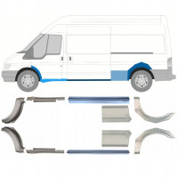 Reparatiepaneel dorpel + achterspatbord voor Ford Transit 2000-2013  / LWB / Set 12677