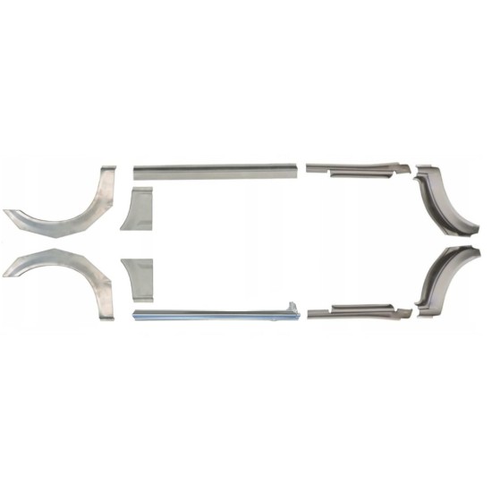 Reparatiepaneel dorpel + achterspatbord voor Ford Transit 2000-2013 / Links + Rechts / Set 10637