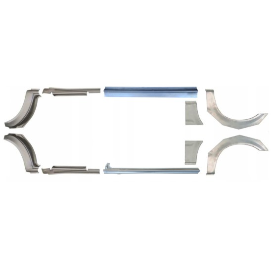Reparatiepaneel dorpel + achterspatbord voor Ford Transit 2000-2013 / Set 12676