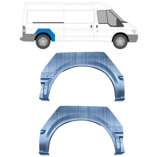 Reparatiepaneel achterspatbord voor Ford Transit 2000- / Links + Rechts / Set 9590