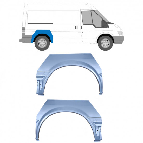 Reparatiepaneel achterspatbord voor Ford Transit 2000- / SWB / Links + Rechts / Set 10086