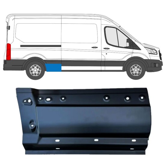 Reparatiepaneel achterste spatbord voorste deel voor Ford Transit 2014- / Rechts 15346