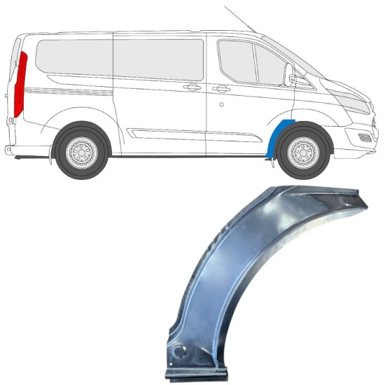 Reparatiepaneel voorste spatbord voor Ford Transit Custom 2013-2023 / Rechts 15968