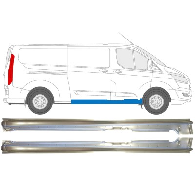 Volledige dorpel schuifdeur voor Ford Transit Custom 2013- / Links + Rechts / Set 14646
