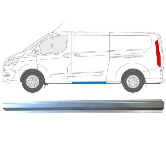 Schuifdeur dorpel reparatiepanel voor Ford Transit Custom 2013-2023 / Links 16897