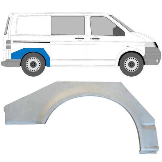 Reparatiepaneel achterspatbord voor Volkswagen Transporter T5 2003-2015 / Rechts 14762 Reparatiepaneel achterspatbord voor Volkswagen Transporter T5 2003-2015 / Rechts 14762