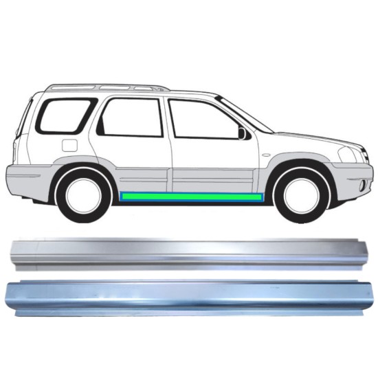 Reparatiepaneel dorpel + binnen reparatiepaneel dorpel voor Mazda Tribute 2001-2008 / Links = Rechts (symmetrisch) 15598