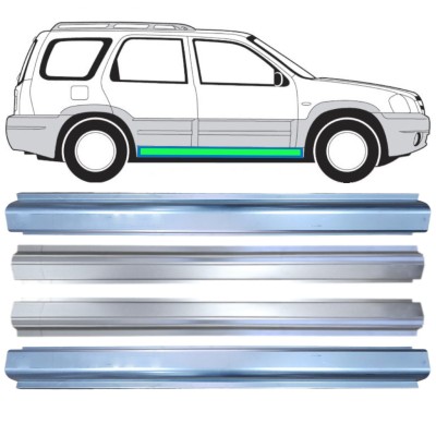 Reparatiepaneel dorpel + binnen reparatiepaneel dorpel voor Mazda Tribute 2001-2008 / Links + Rechts 15599