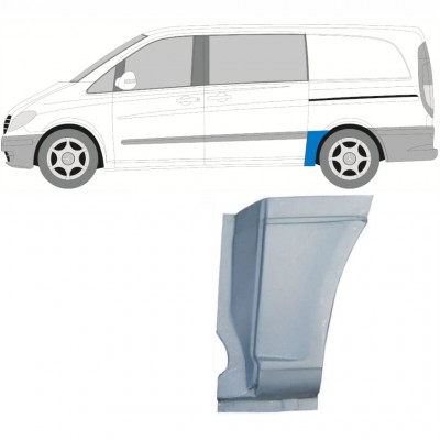 Reparatiepaneel achterste spatbord onderste voorste deel voor Mercedes Vito 2003- / SWB / Links 6795