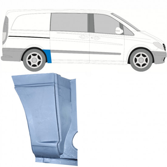 MERCEDES VITO 2003- KORTE WIELBASIS ACHTERSPATBORD REPARATIEPANEEL VERLAGEN DEEL VOOR WIEL / RECHTS