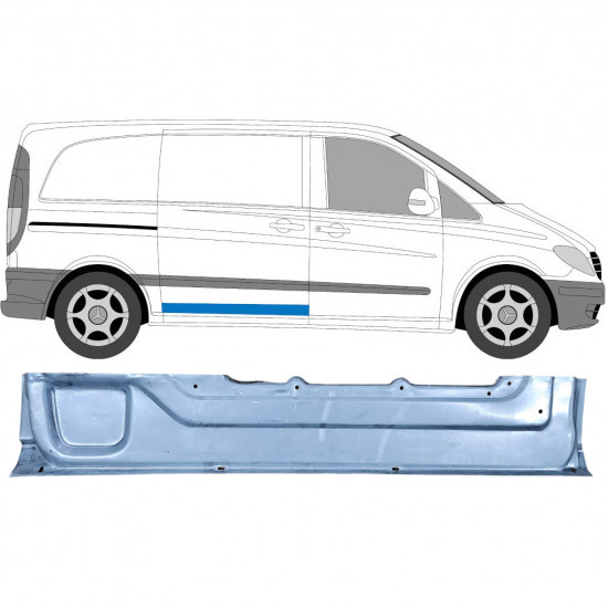 Schuifdeur reparatiepaneel binnen voor Mercedes Vito 2003-2014 / Rechts 6813