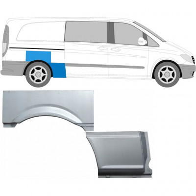 Reparatiepaneel achterspatbord voor Mercedes Vito 2003-2010 / Rechts / Set 9275