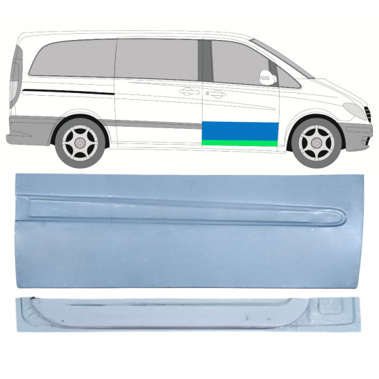 MERCEDES VITO 2003-2014 DEUR VOOR INTERN + BUITENSTE REPARATIE PANEEL / SET / RECHTS