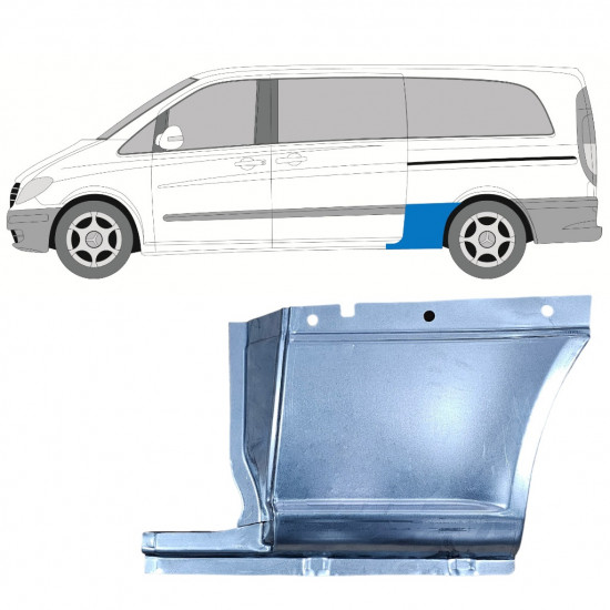 MERCEDES VITO 2003- GEMIDDELDE WIELBASIS ACHTERSPATBORD REPARATIEPANEEL / LINKS