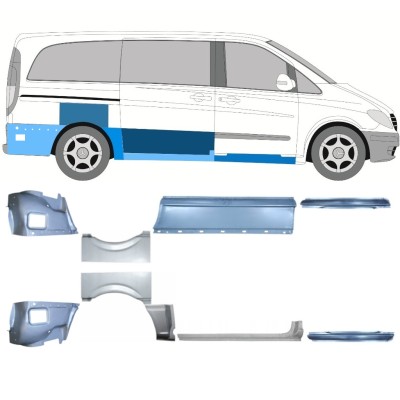 Reparatiepaneel set voor Mercedes Vito W639 2003-2014 / Links + Rechts / 14788