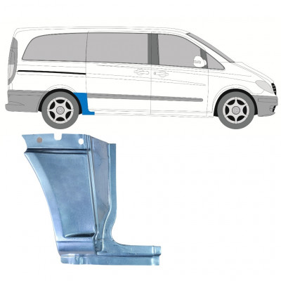 MERCEDES VITO 2003- KORTE WIELBASIS ACHTERSPATBORD REPARATIEPANEEL / RECHTS