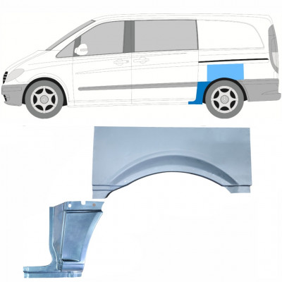 Reparatiepaneel achterspatbord voor Mercedes Vito 2003- / SWB / Links / Set 11867