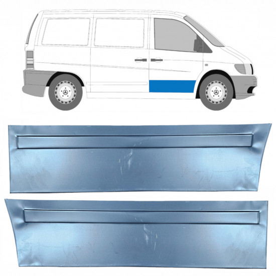 Buiten reparatiepaneel voorste deur voor Mercedes Vito 1996-2003 / Links + Rechts / Set 9788