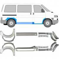 Reparatie dorpel + voorste spatbord + achterste spatbord voor VW Transporter T4 1990-  / SWB / MWB / Set 7147