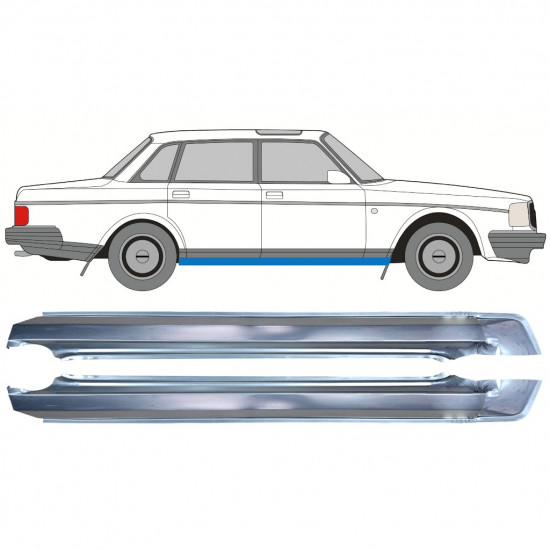 Vol dorpel reparatiepaneel for Volvo 240 1975-1993/ Links / Rechts / Links / Rechts 12772