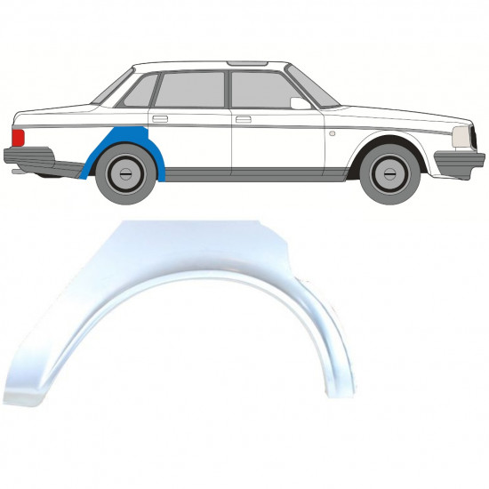 Reparatiepaneel achterspatbord voor Volvo 240 1979-1993 / Rechts 8289