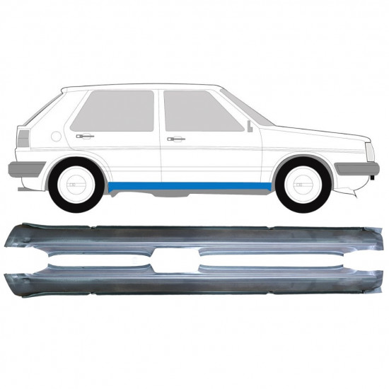 Reparatie dorpel voor VW Golf 2 1982- / Links + Rechts / Set 9607