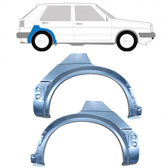 Reparatiepaneel achterspatbord voor VW Golf 2 1982- / Links + Rechts / Set 9679